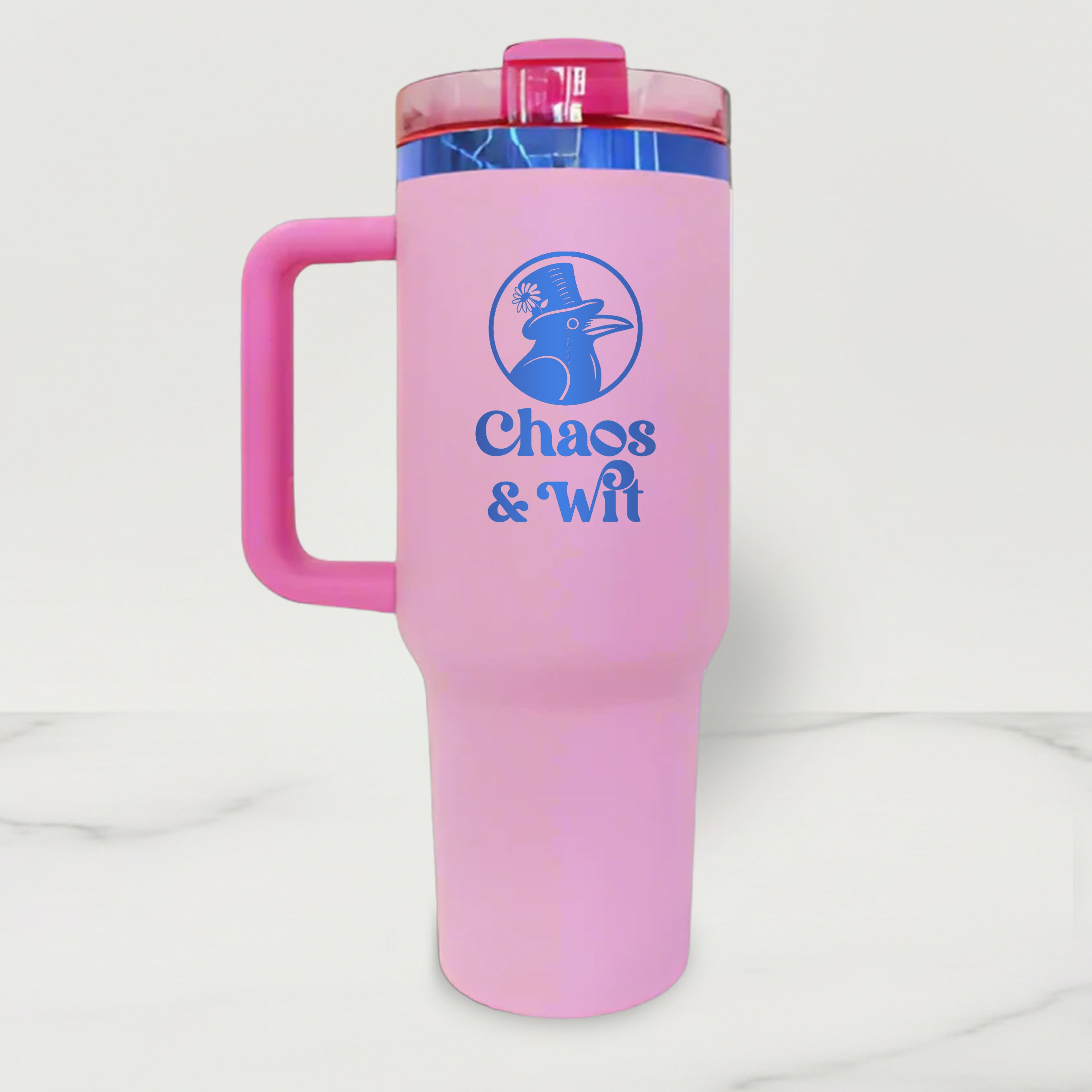 Blue Plated Stainless Steel Tumbler - 40 oz