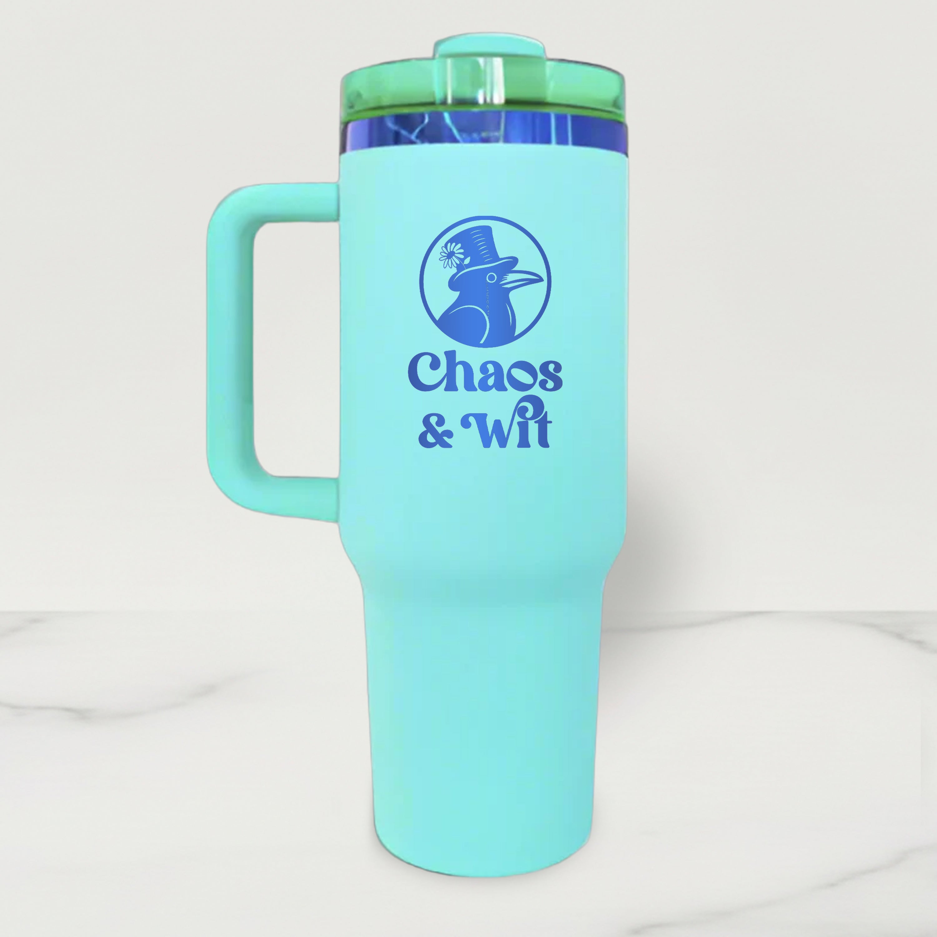 Blue Plated Stainless Steel Tumbler - 40 oz