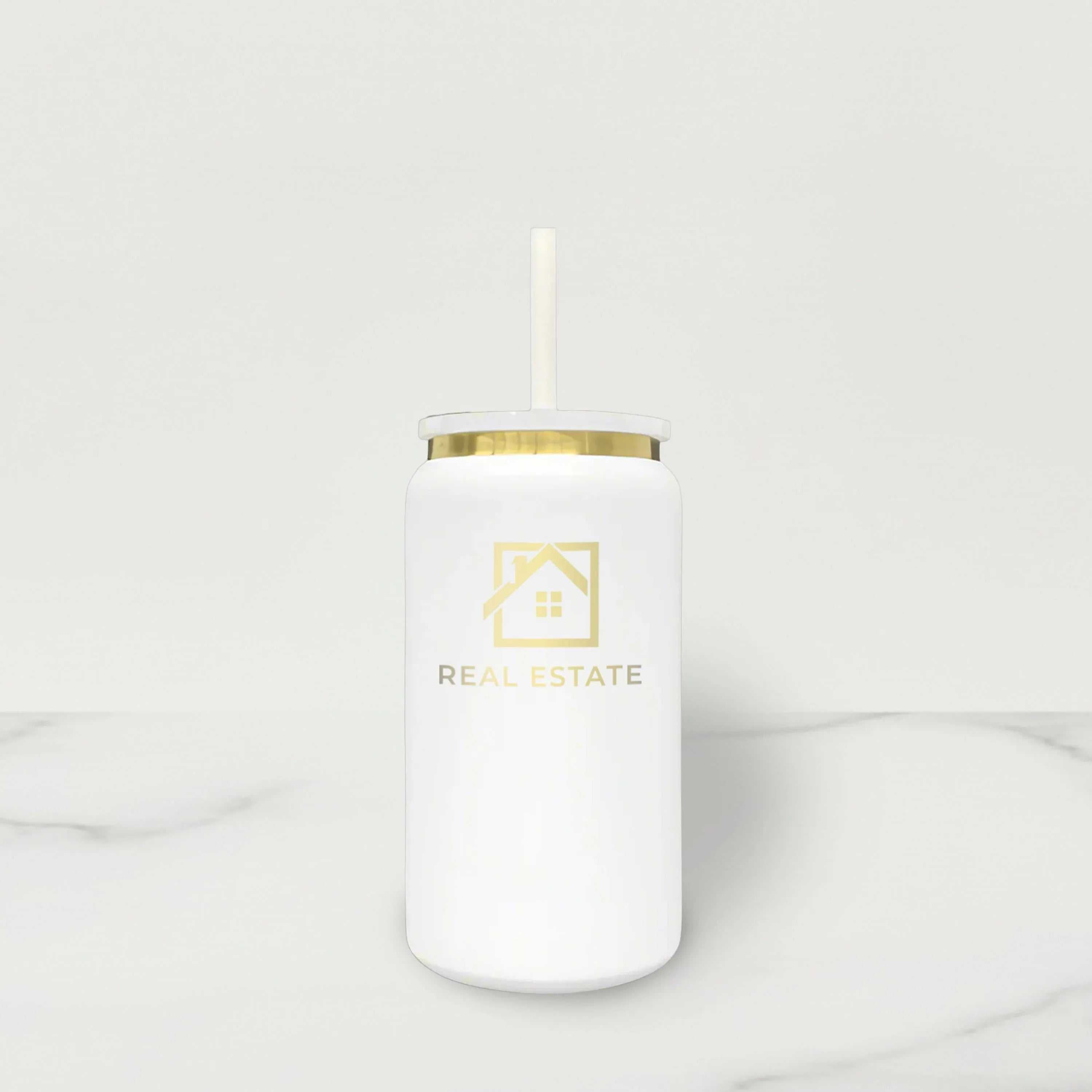 Gold Plated Stainless Steel Sipper Tumbler - 16 oz - You're Home Gifts