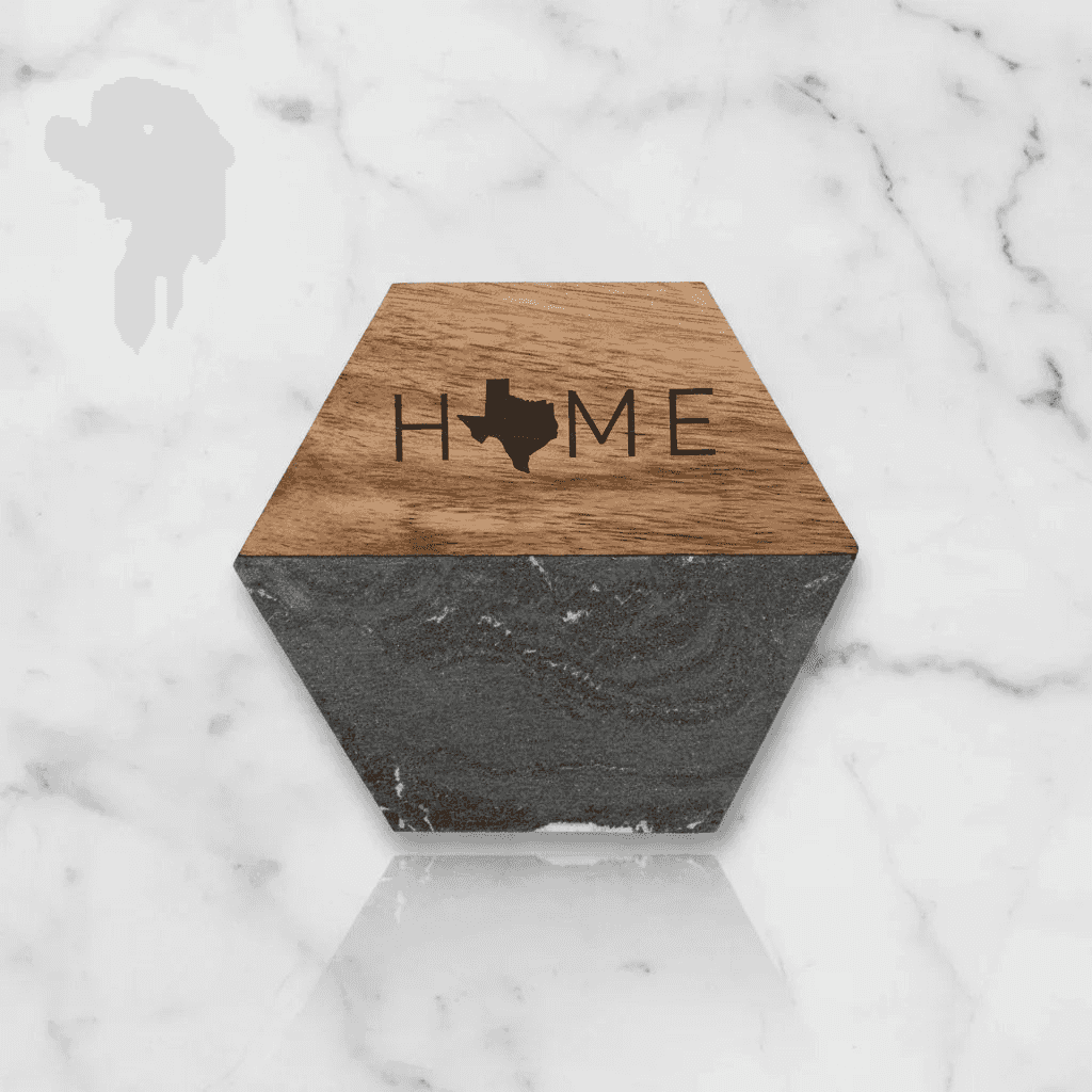 Marble & Acacia Coaster Set - You're Home Gifts