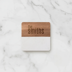 Marble & Acacia Coaster Set - You're Home Gifts