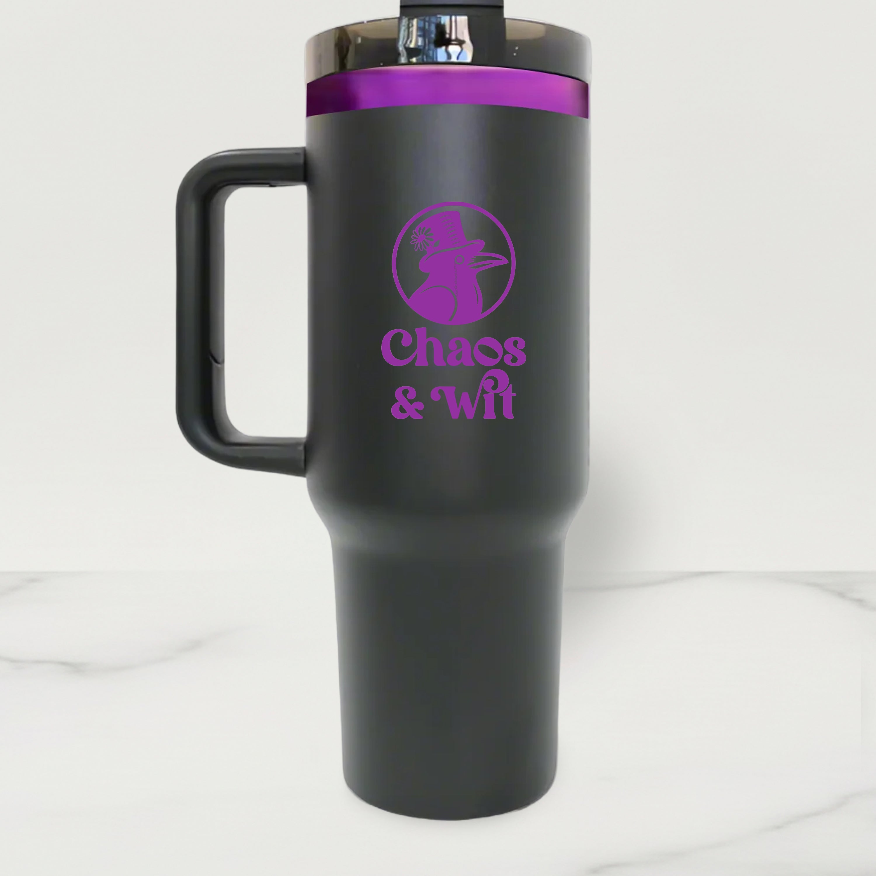 Purple Plated Stainless Steel Tumbler - 40 oz