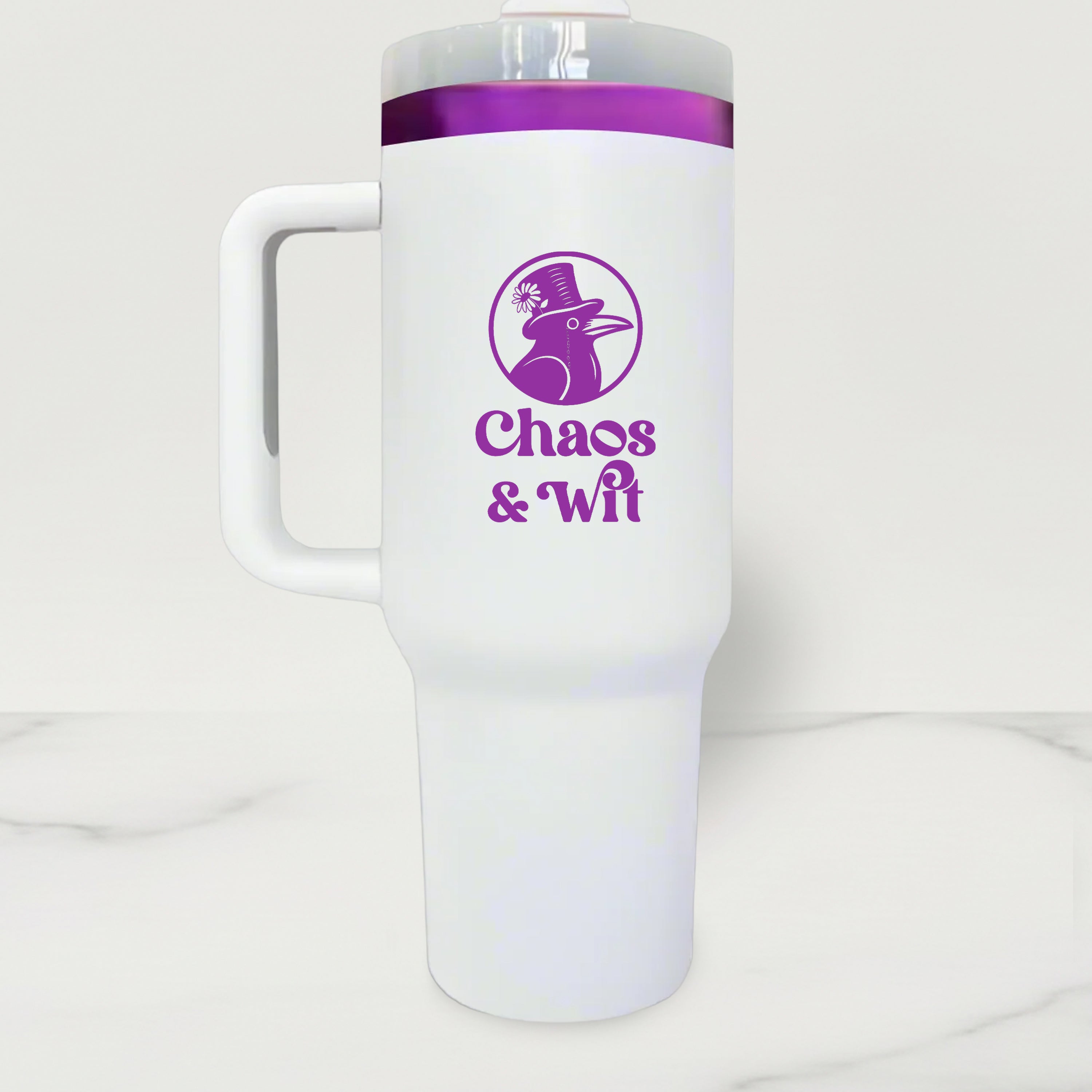 Purple Plated Stainless Steel Tumbler - 40 oz
