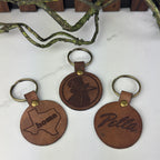 Personalized Genuine Leather Keychain - You're Home Gifts