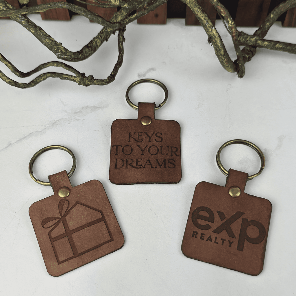 Personalized Genuine Leather Keychain - You're Home Gifts
