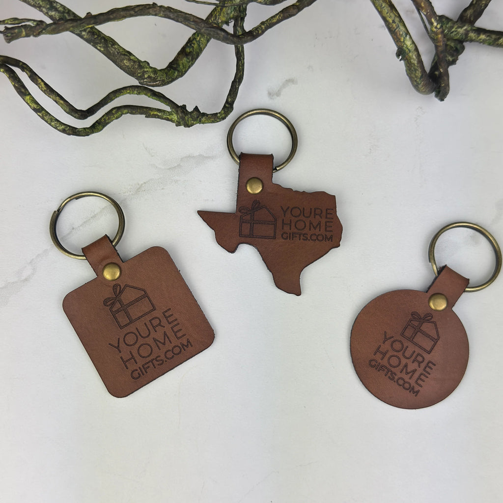 Personalized Genuine Leather Keychain - You're Home Gifts